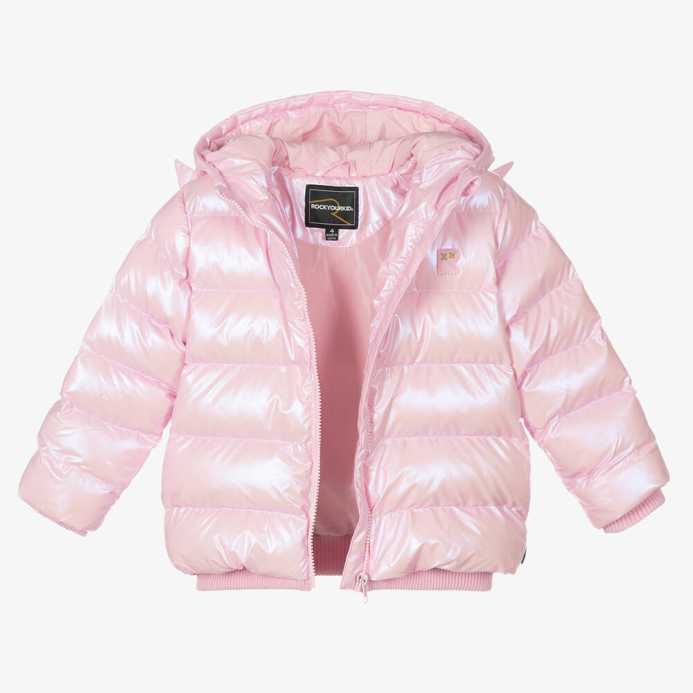 Rock Your Baby-جاكيت لون زهري متاليك للبنات | Childrensalon Outlet