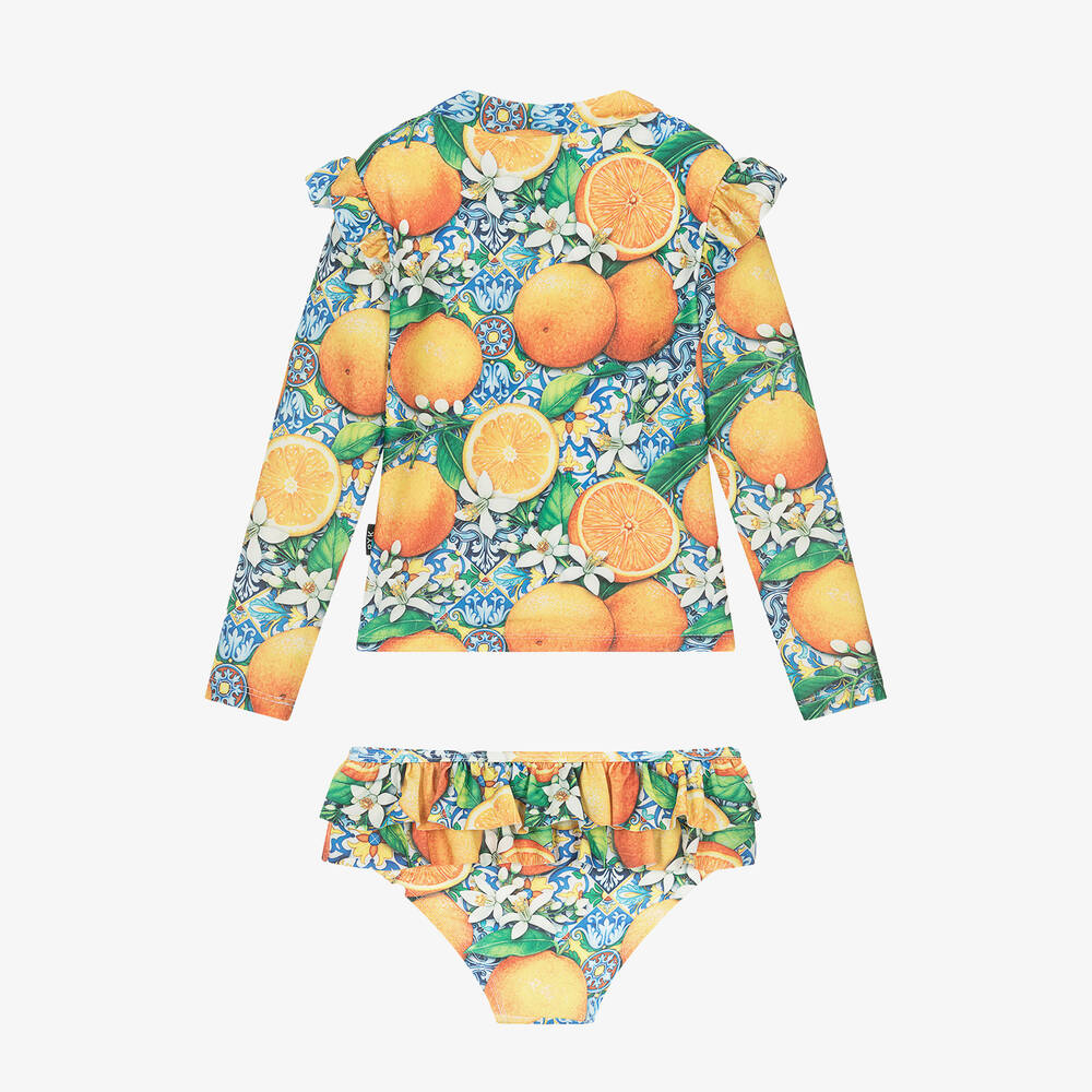 Rock Your Baby-Girls Orange Catania Print Tankini (UPF50+) | Childrensalon Outlet