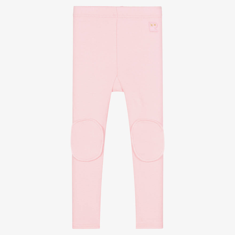 Rock Your Baby - Girls Pale Pink Cotton Leggings | Childrensalon