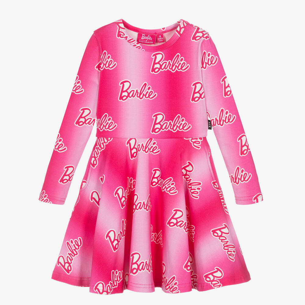 Rock Your Baby-Girls Pink Barbie Cotton Dress | Childrensalon Outlet