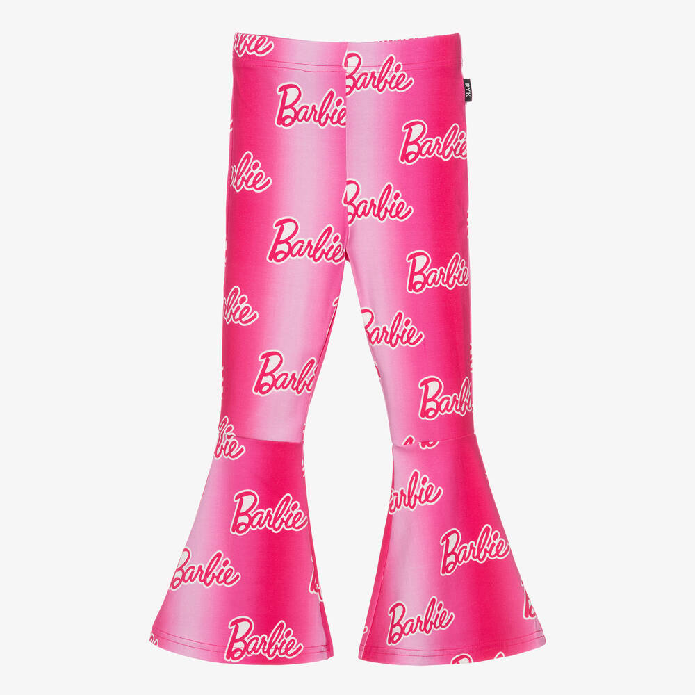 Rock Your Baby-Girls Pink Barbie Cotton Flared Leggings | Childrensalon Outlet