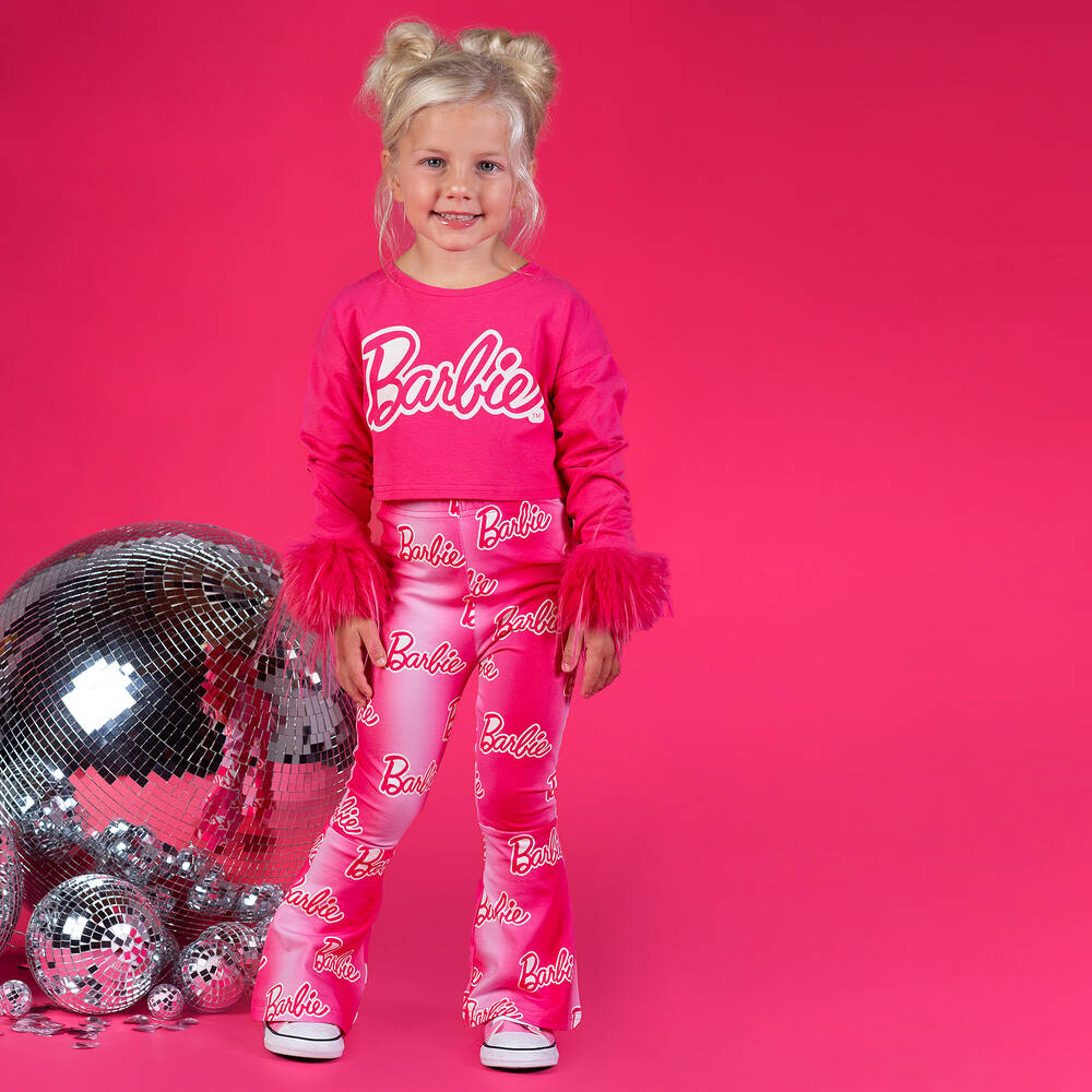 Rock Your Baby Girls Pink Barbie Cotton Top