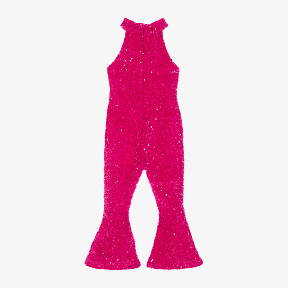 Rock Your Baby-Girls Pink Barbie Sequin Jumpsuit | Childrensalon Outlet