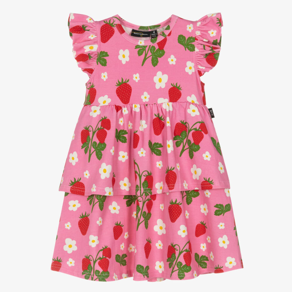 Rock Your Baby-Girls Pink Berry Delight Dress | Childrensalon Outlet