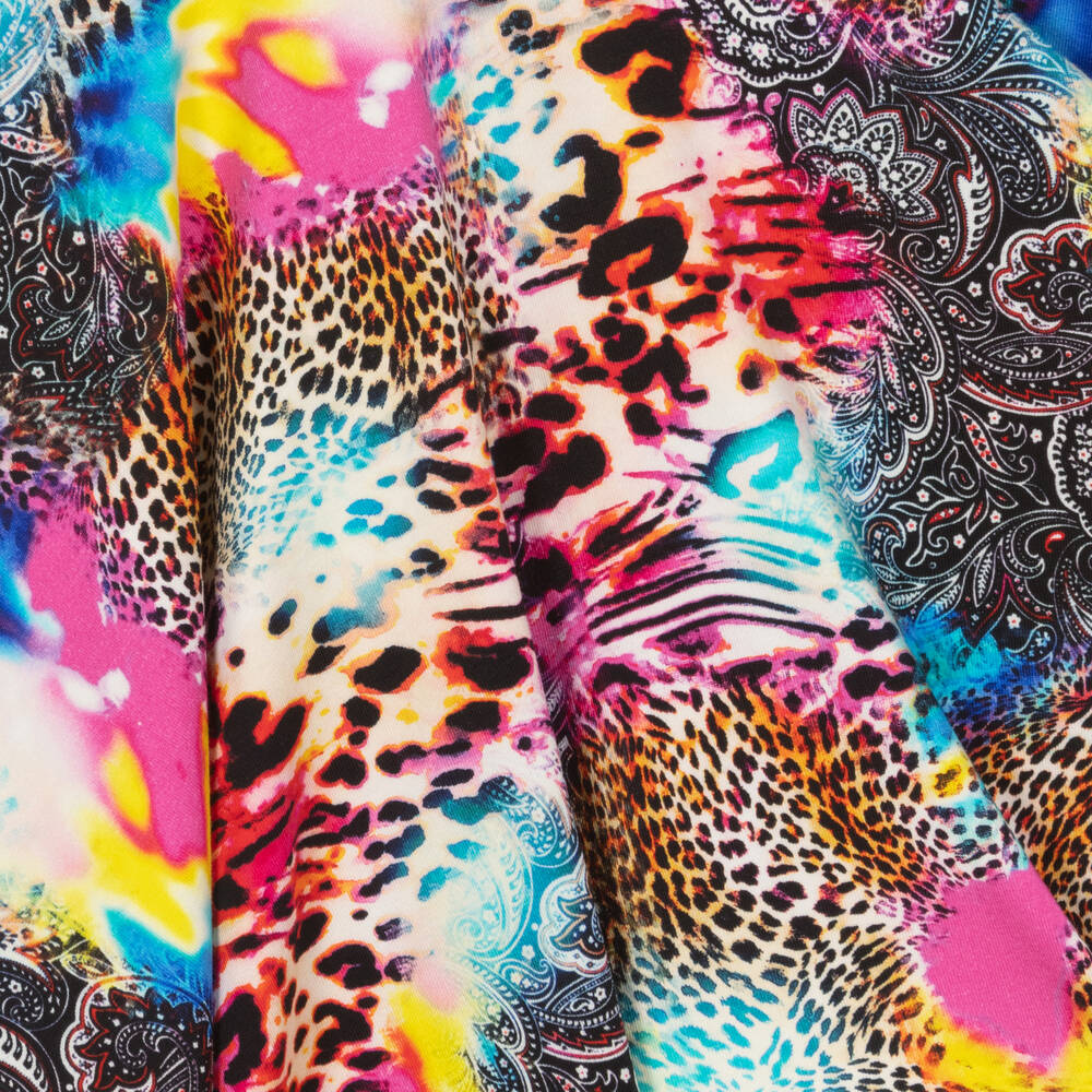 Rock Your Baby-Розово-голубое хлопковое платье с леопардовым принтом | Childrensalon Outlet