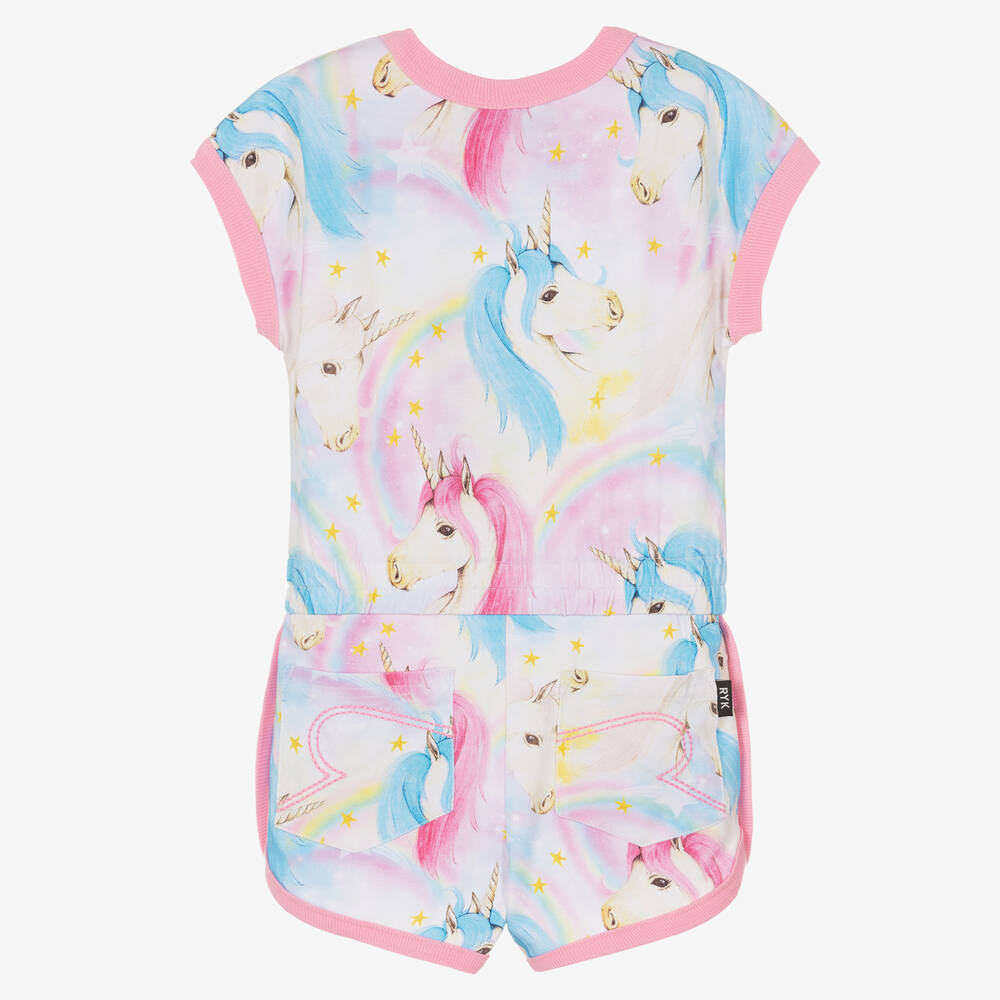 Rock Your Baby-بلاي سوت قطن جيرسي لون زهري وأزرق للبنات | Childrensalon Outlet