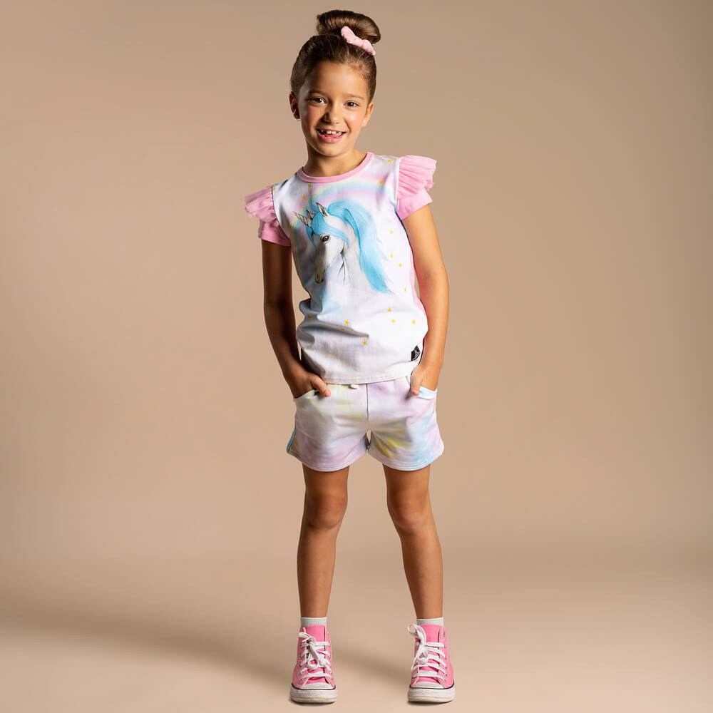 Rock Your Baby-Girls Pink & Blue Cotton Unicorn T-Shirt | Childrensalon Outlet