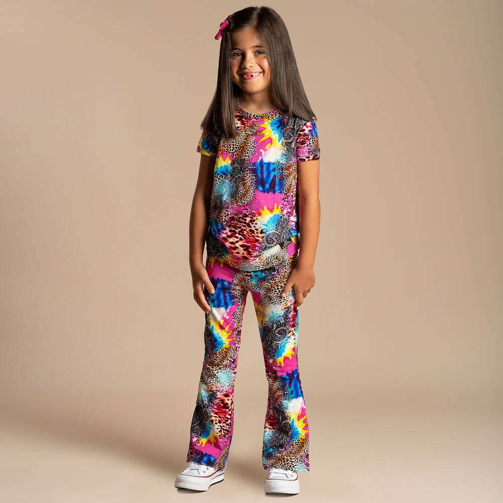 Rock Your Baby-Girls Pink & Blue Leopard T-Shirt | Childrensalon Outlet