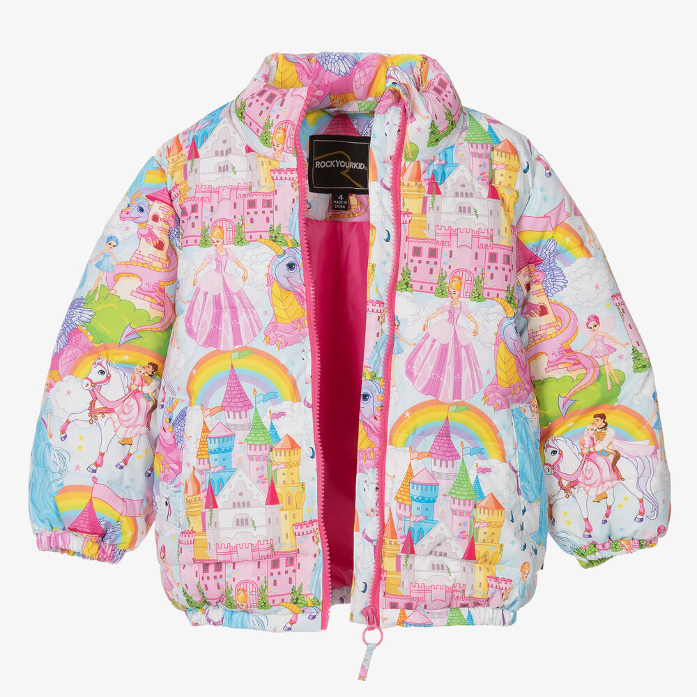 Rock Your Baby-جاكيت بافر لون أزرق وزهري للبنات | Childrensalon Outlet