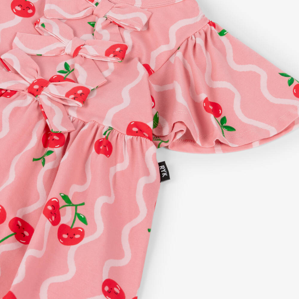 Rock Your Baby-Girls Pink Cherry Print Cotton Jersey Dress | Childrensalon Outlet