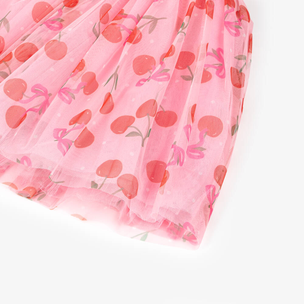 Rock Your Baby-Girls Pink Cherry Print Tulle Dress | Childrensalon Outlet