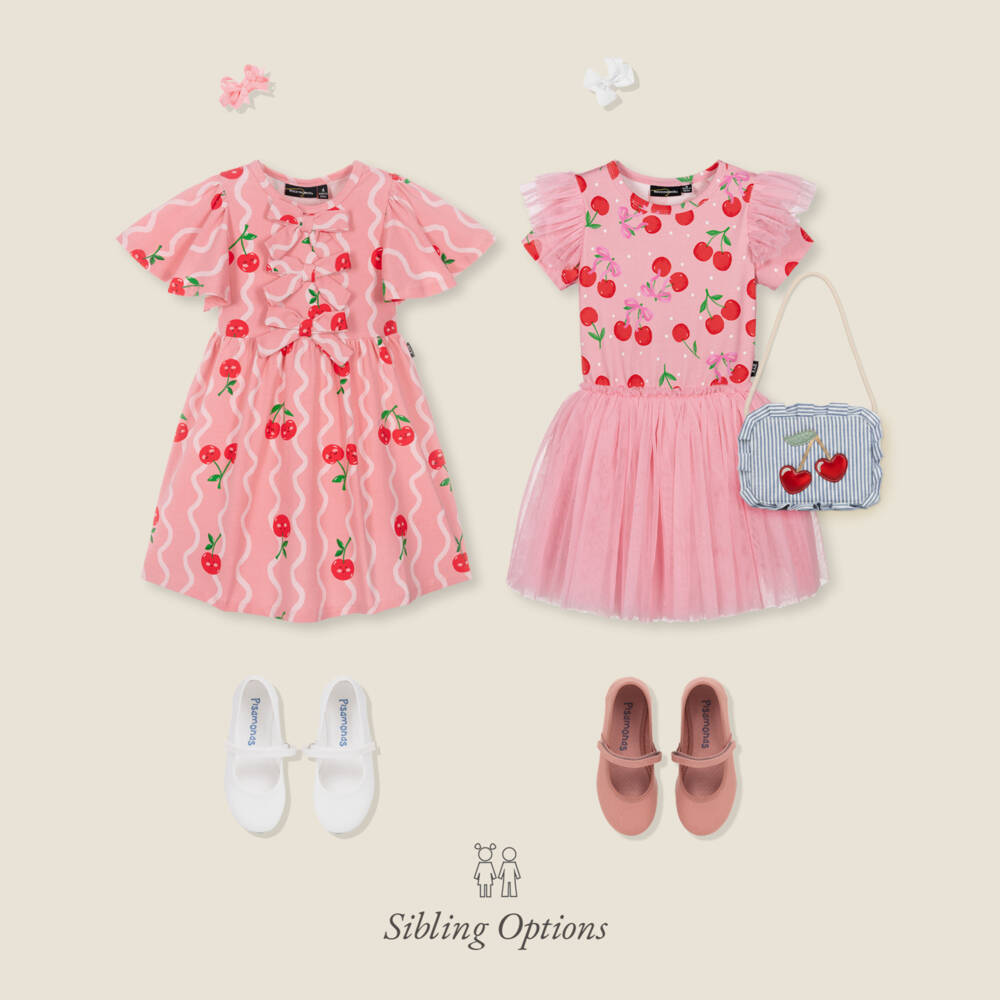 Rock Your Baby-Girls Pink Cotton Jersey & Tulle Cherry Print Dress | Childrensalon Outlet
