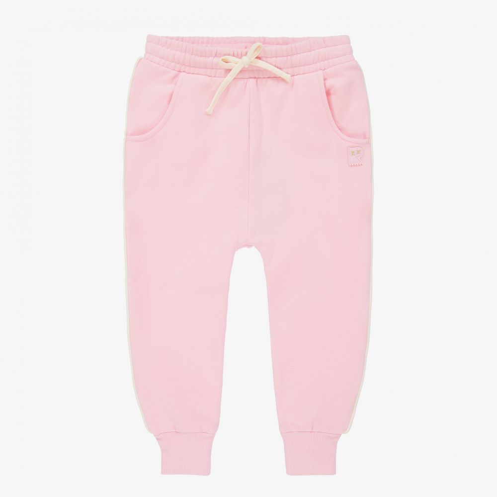 Rock Your Baby - Girls Pink Cotton Joggers | Childrensalon