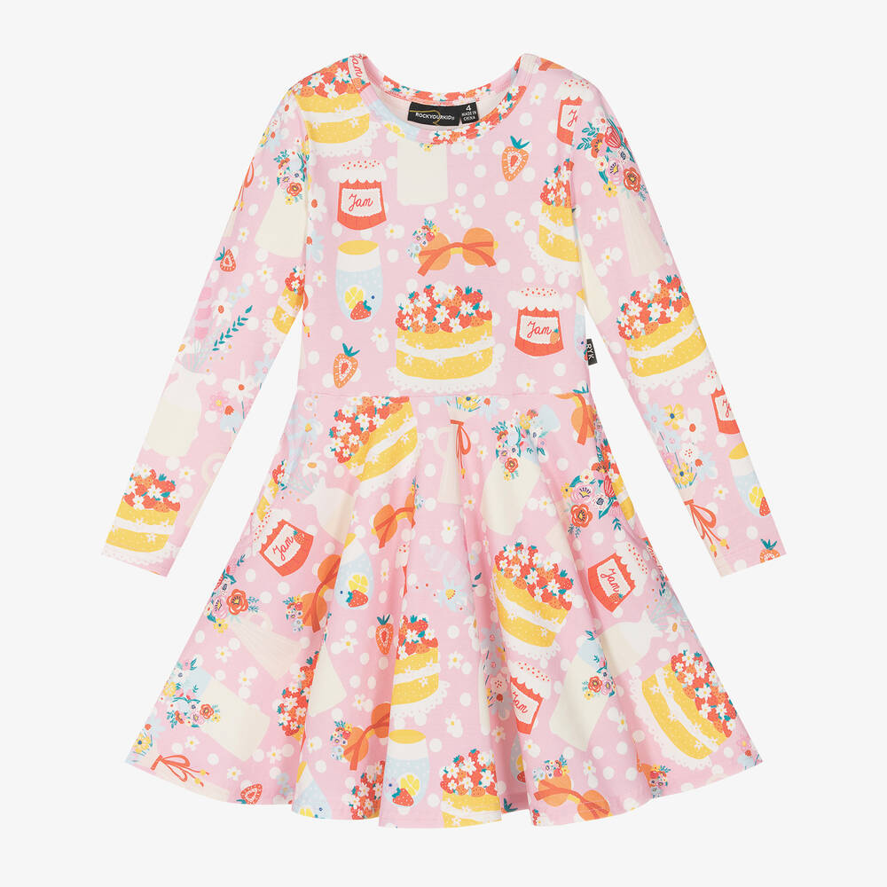 Rock Your Baby-Girls Pink Cotton Party Time Dress | Childrensalon Outlet