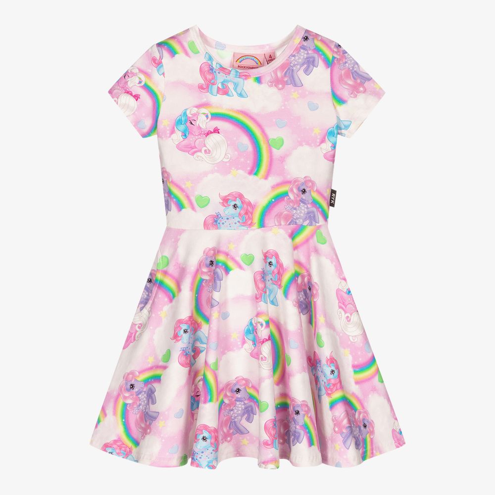 Rock Your Baby - Розовое хлопковое платье с пони для девочек | Childrensalon