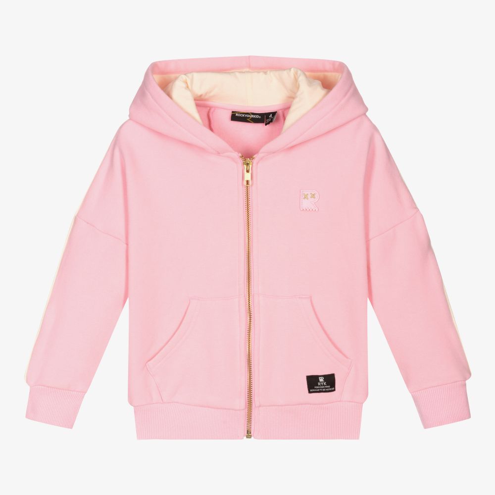 Rock Your Baby - Veste zippée rose en coton Fille | Childrensalon