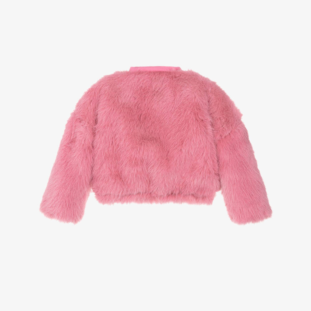 Rock Your Baby-Girls Pink Faux Fur Bomber Jacket | Childrensalon Outlet