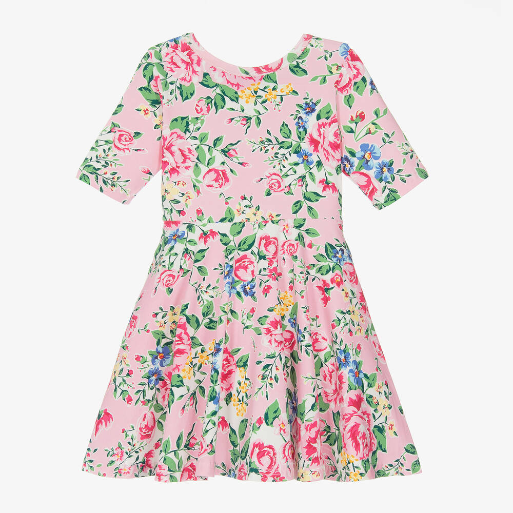 Rock Your Baby-Girls Pink Floral Print Cotton Dress | Childrensalon Outlet