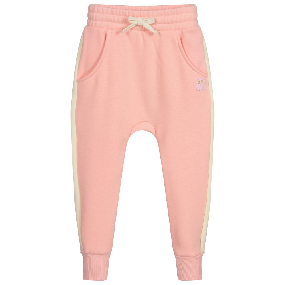 Rock Your Baby - Girls Pink & Ivory Joggers | Childrensalon