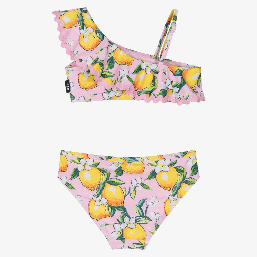 Rock Your Baby-Girls Pink Lemon Resort Ruffle Bikini | Childrensalon Outlet