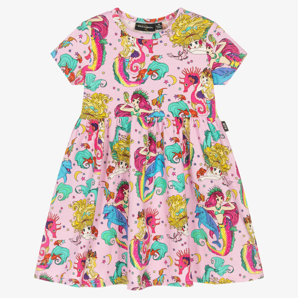 Rock Your Baby - Розовое платье с русалками | Childrensalon