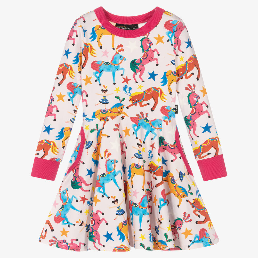 Rock Your Baby - Girls Pink Parade Horses Dress | Childrensalon