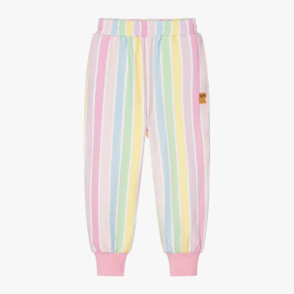 Rock Your Baby-Girls Pink & Pastel Stripe Cotton Joggers | Childrensalon Outlet