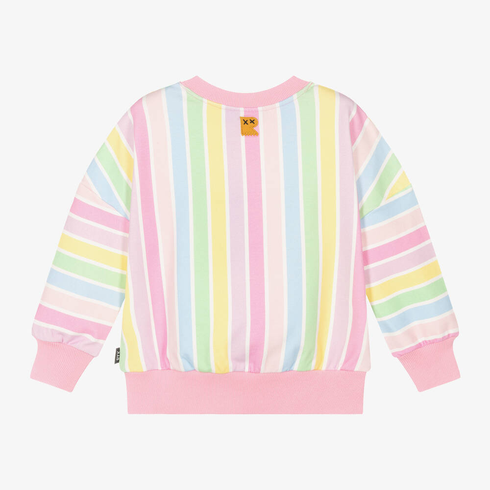 Rock Your Baby-Girls Pink & Pastel Stripe Cotton Sweatshirt | Childrensalon Outlet