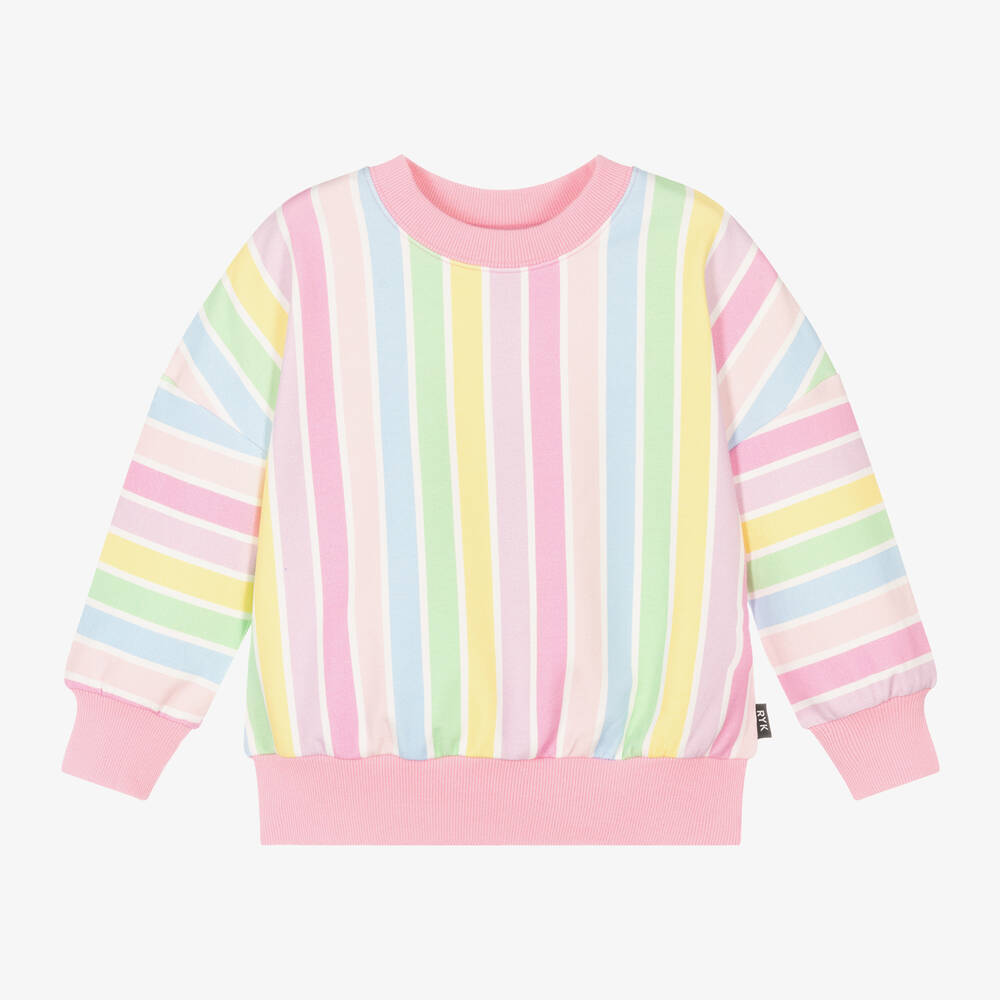 Rock Your Baby-Girls Pink & Pastel Stripe Cotton Sweatshirt | Childrensalon Outlet