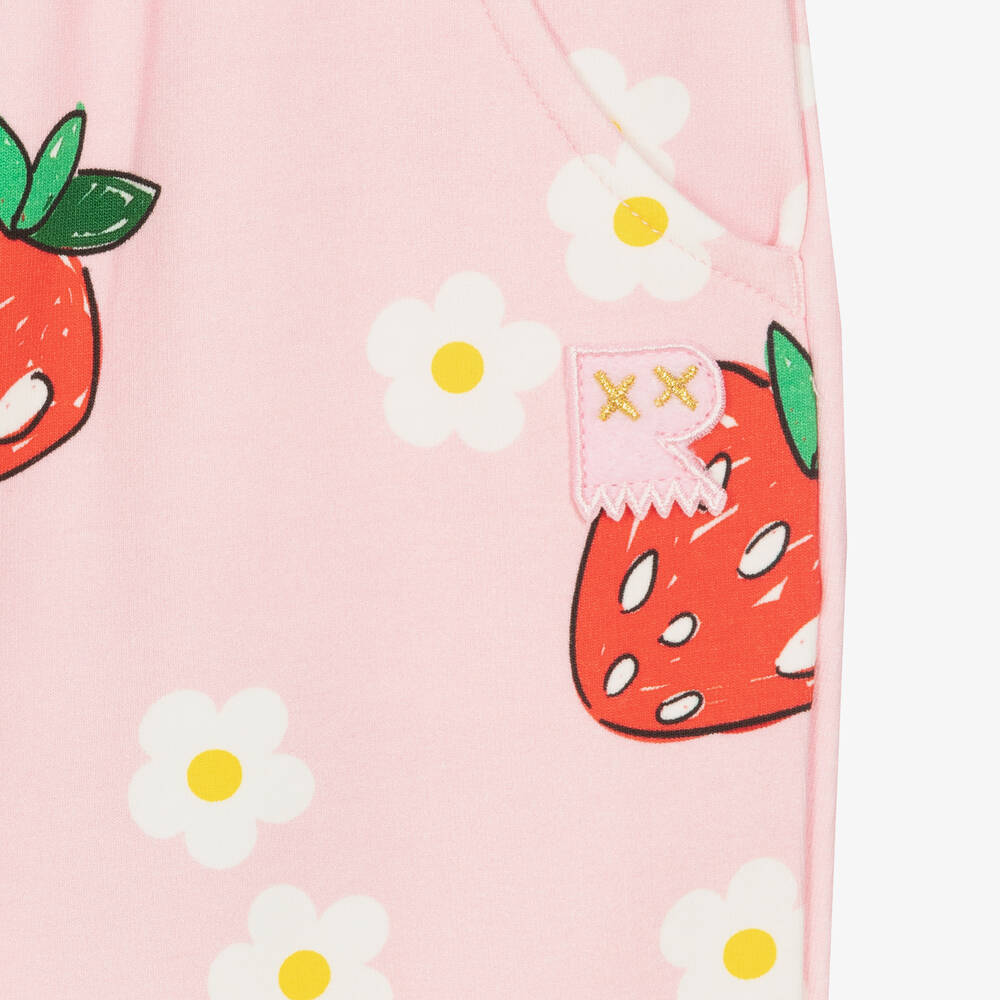 Rock Your Baby-Girls Pink & Red Cotton Strawberry Joggers | Childrensalon Outlet