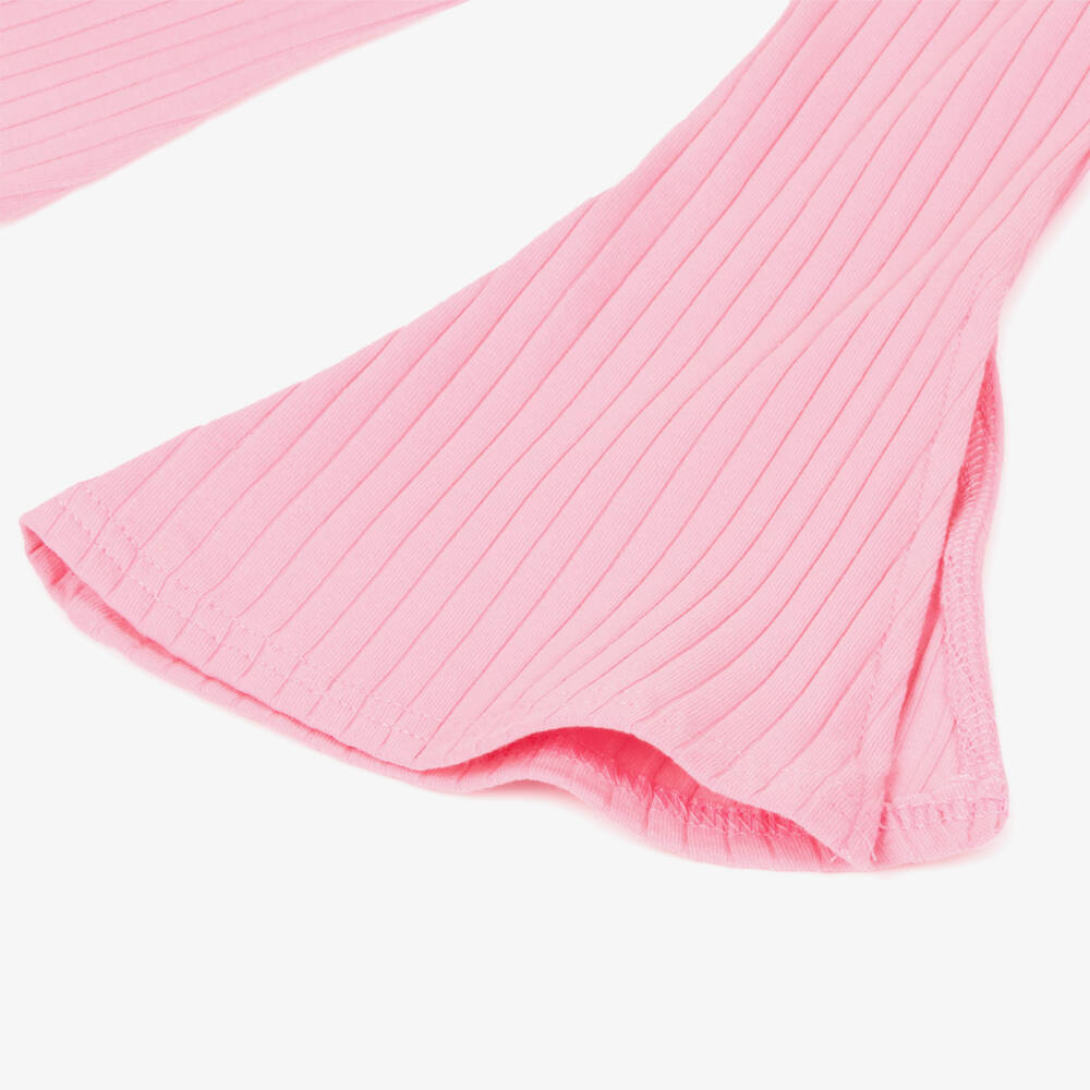 Rock Your Baby-Girls Pink Ribbed Jersey Flared Leggings | Childrensalon Outlet