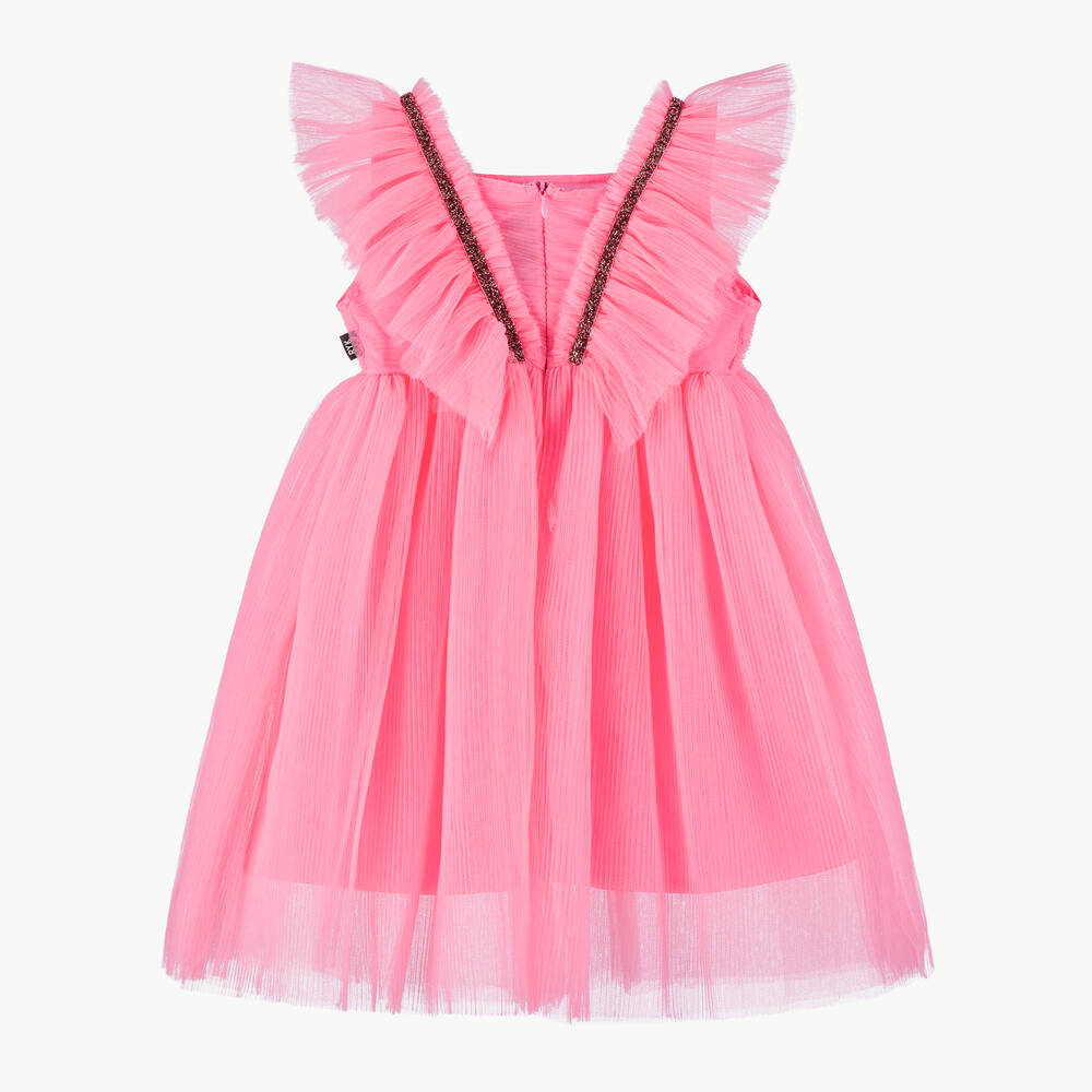 روك يور بيبي-فستان تول لون زهري مزين بكشكش | Childrensalon Outlet