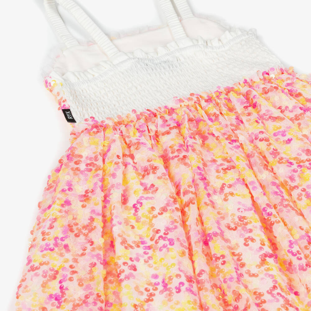 Rock Your Baby-Girls Pink Sequin Embellished Tulle Dress | Childrensalon Outlet