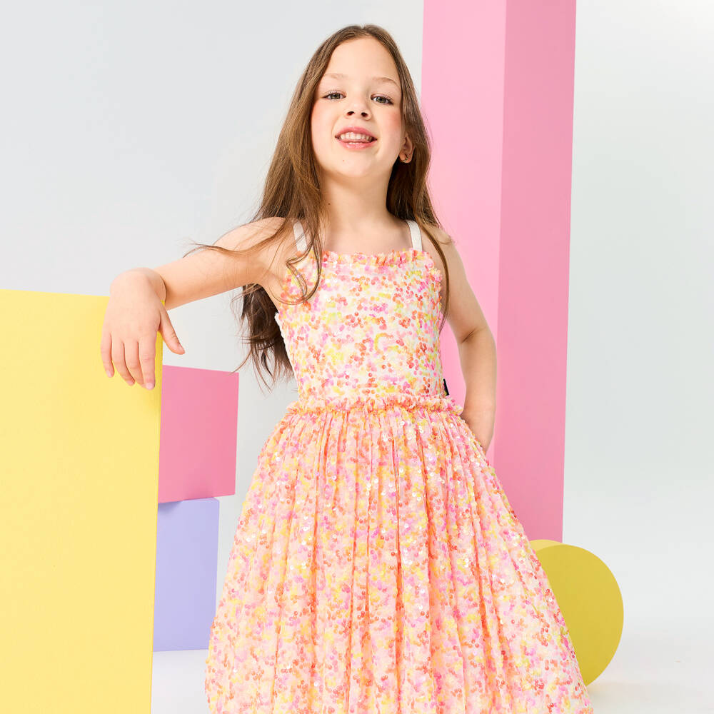 Rock Your Baby-Girls Pink Sequin Embellished Tulle Dress | Childrensalon Outlet