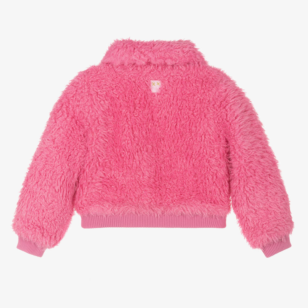 Rock Your Baby-Girls Pink Sherpa Bomber Jacket | Childrensalon Outlet