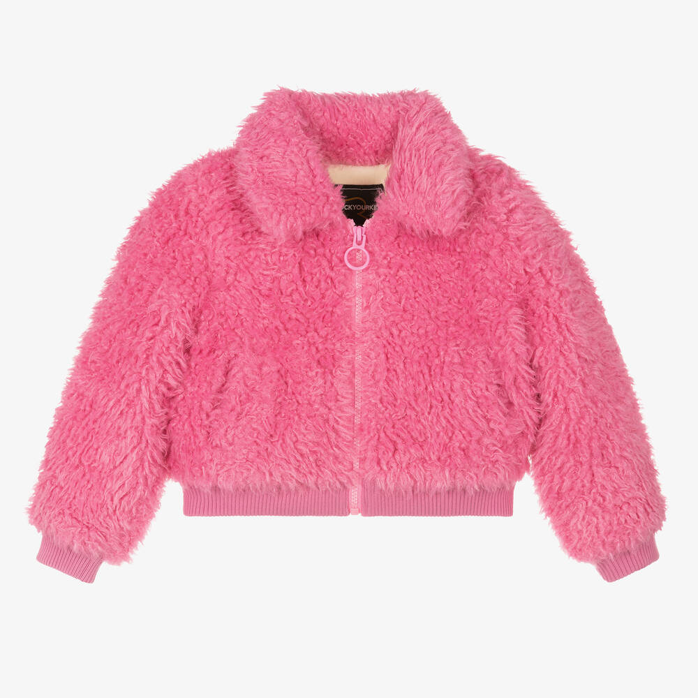 Rock Your Baby - Rosa Bomberjacke in Sherpa-Optik | Childrensalon