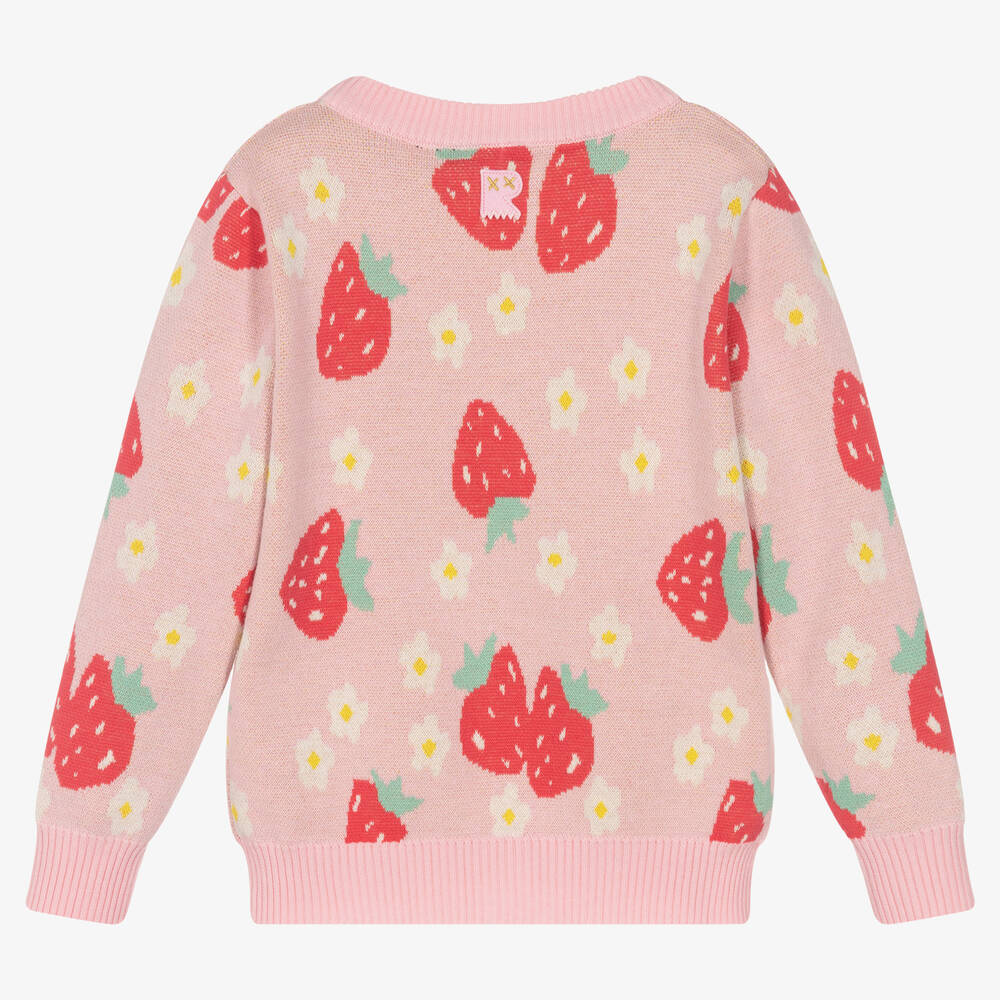 Rock Your Baby Girls Pink Strawberry Cotton Cardigan Childrensalon Outlet