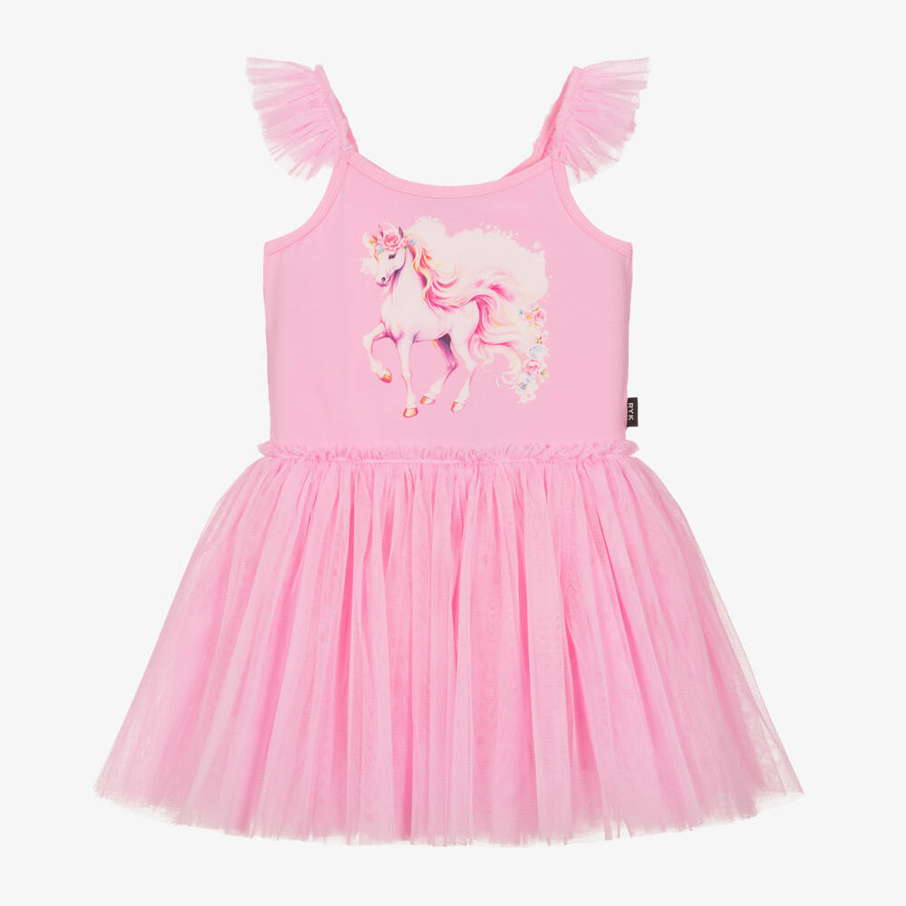 Rock Your Baby-Girls Pink Unicorn Tulle Gown | Childrensalon Outlet