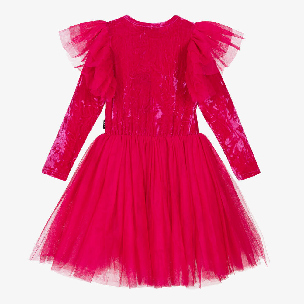 Rock Your Baby-Розовое платье из велюра и тюля | Childrensalon Outlet