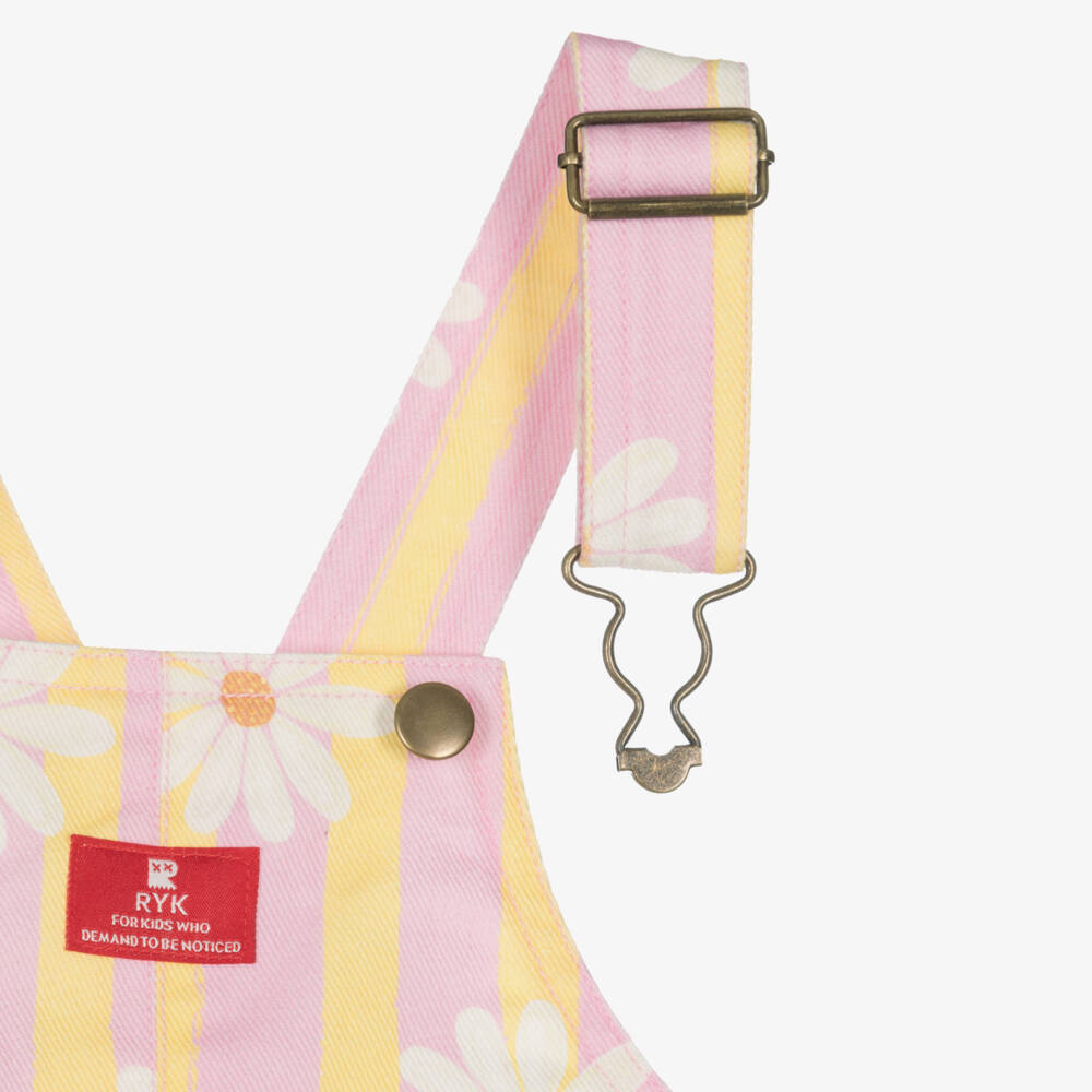 Rock Your Baby-Girls Pink & Yellow Striped Pinafore Dress | Childrensalon Outlet