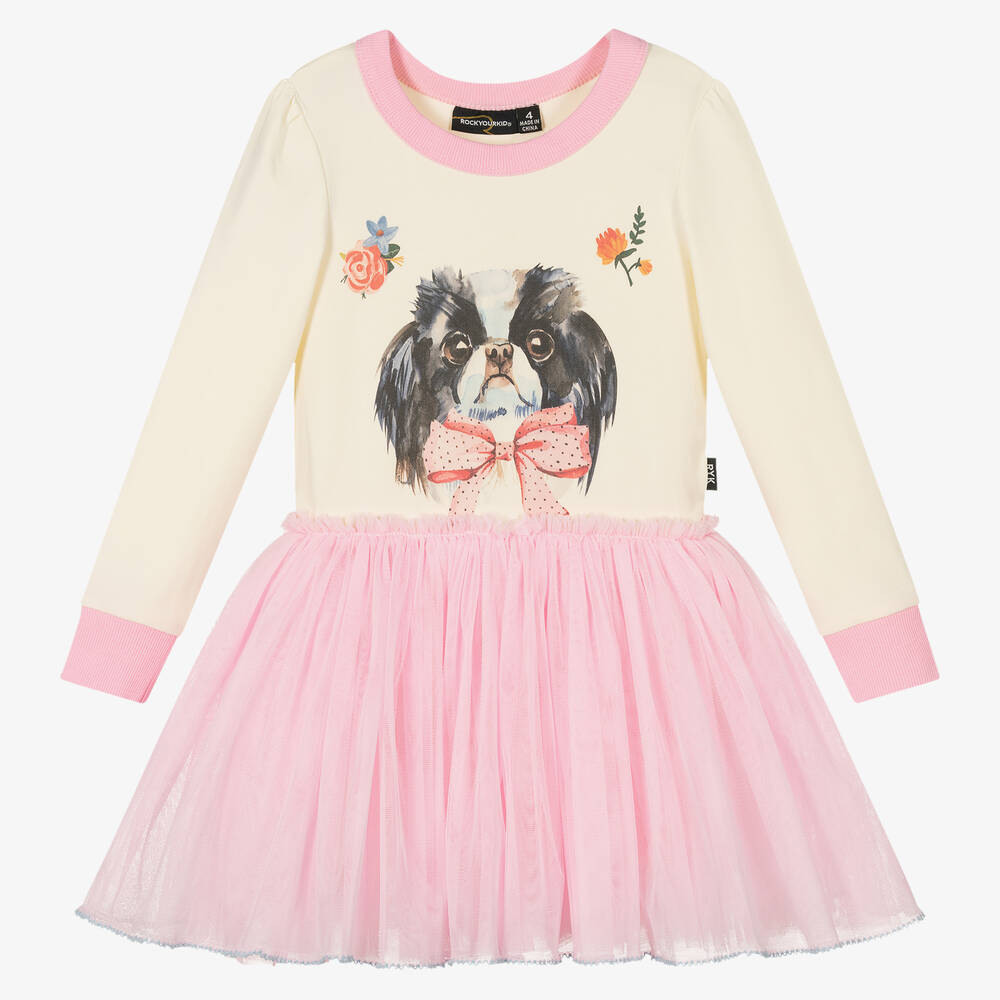 Rock Your Baby - Girls Puppy Love Tulle Dress | Childrensalon