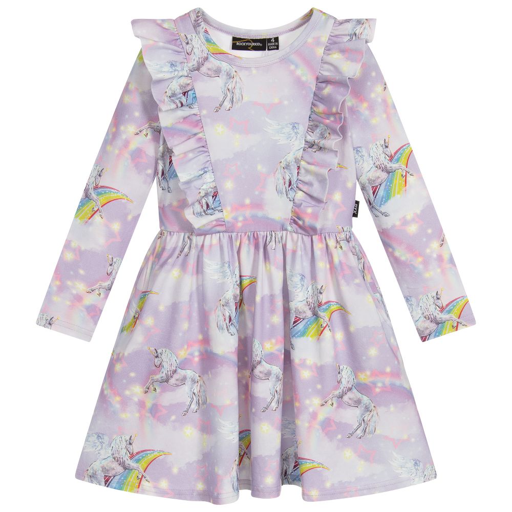 Rock Your Baby - Girls Purple Jersey Dress | Childrensalon