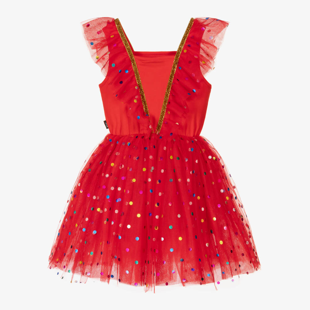 Rock Your Baby-Girls Red Polka Tulle Gown | Childrensalon Outlet