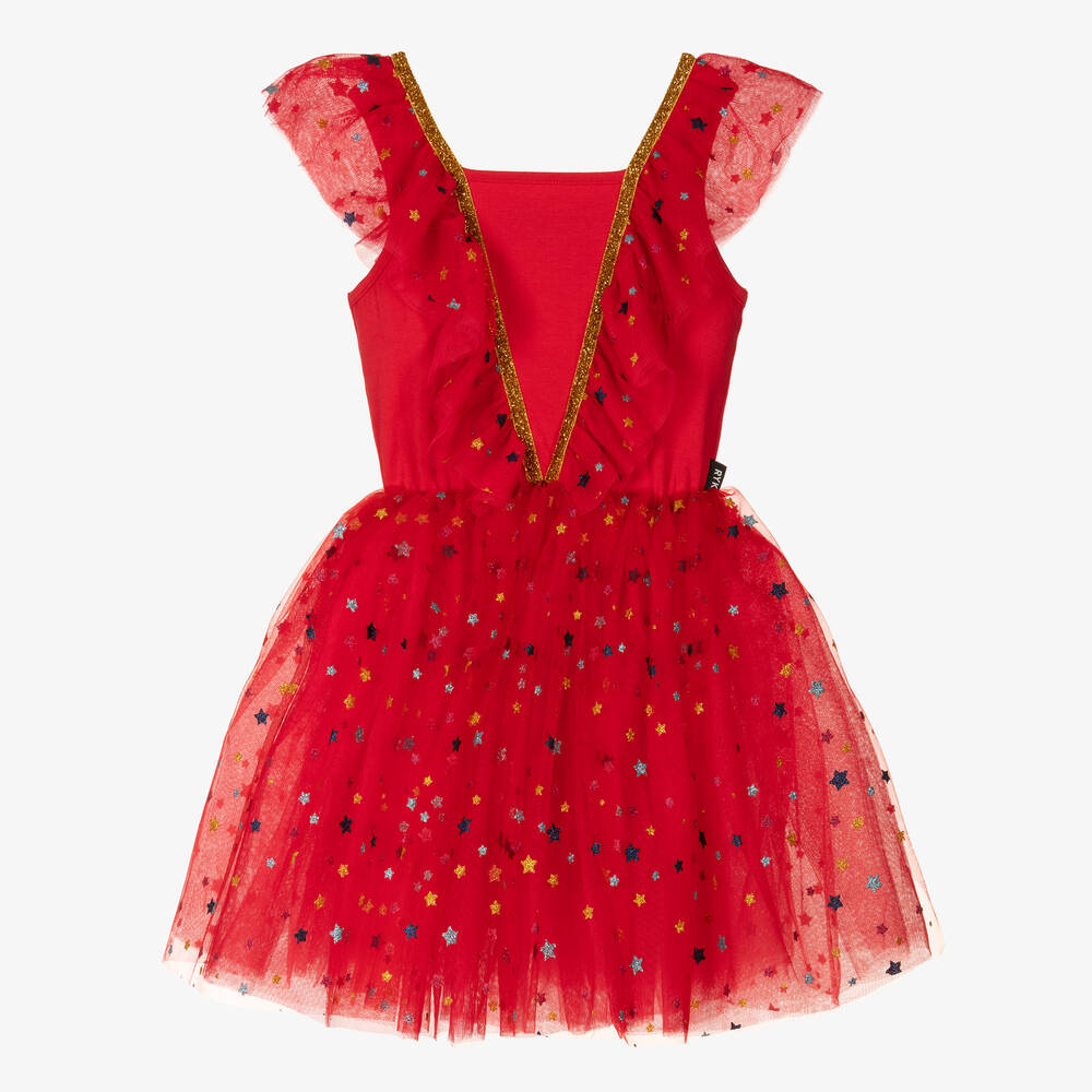 Rock Your Baby - Robe rouge à tulle étoilé fille | Childrensalon