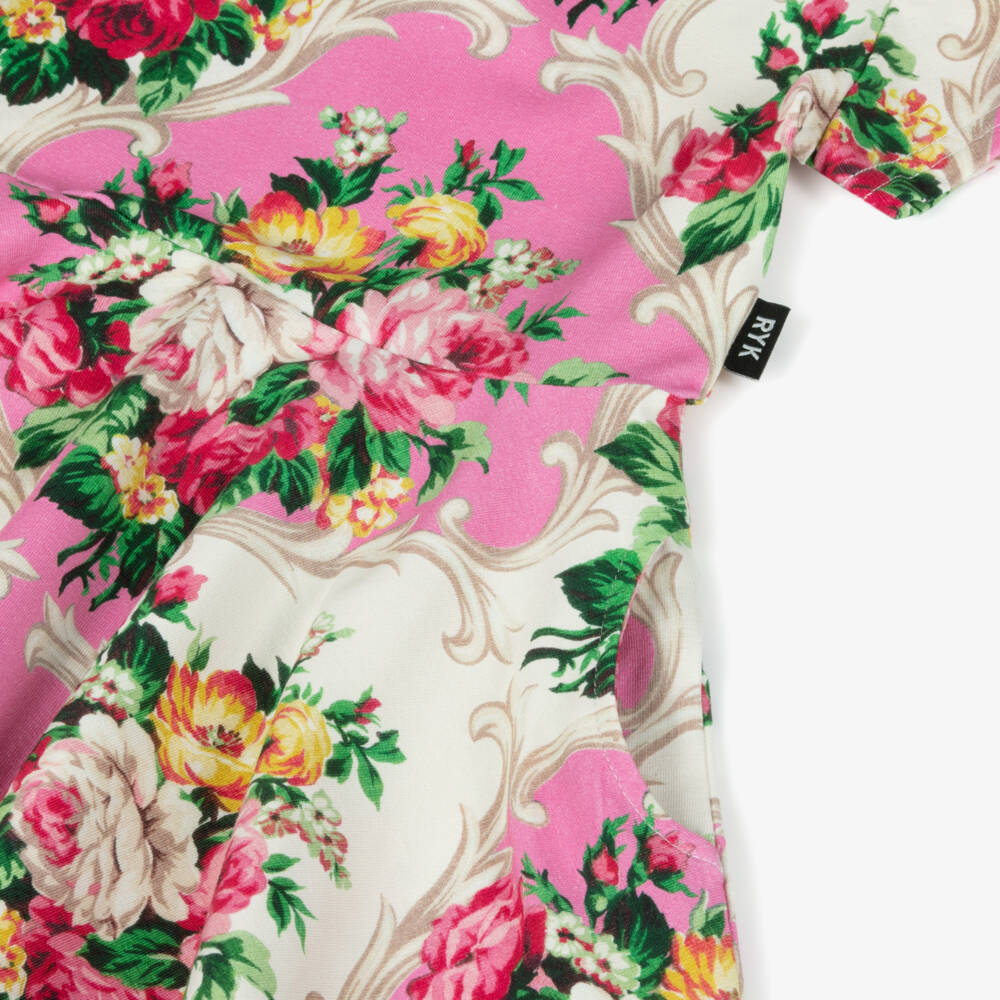 Rock Your Baby-Girls Rose-Tinted Cotton Floral Dress | Childrensalon Outlet