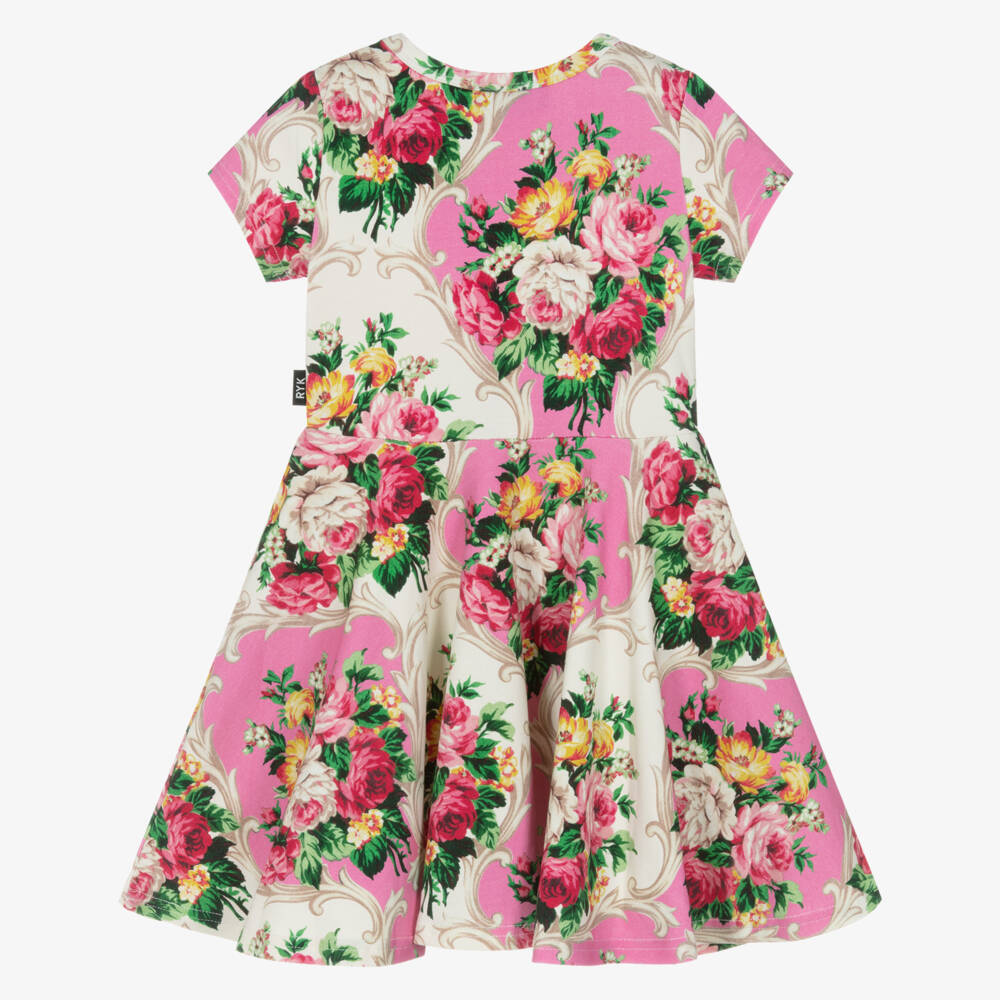 Rock Your Baby-Girls Rose-Tinted Cotton Floral Dress | Childrensalon Outlet