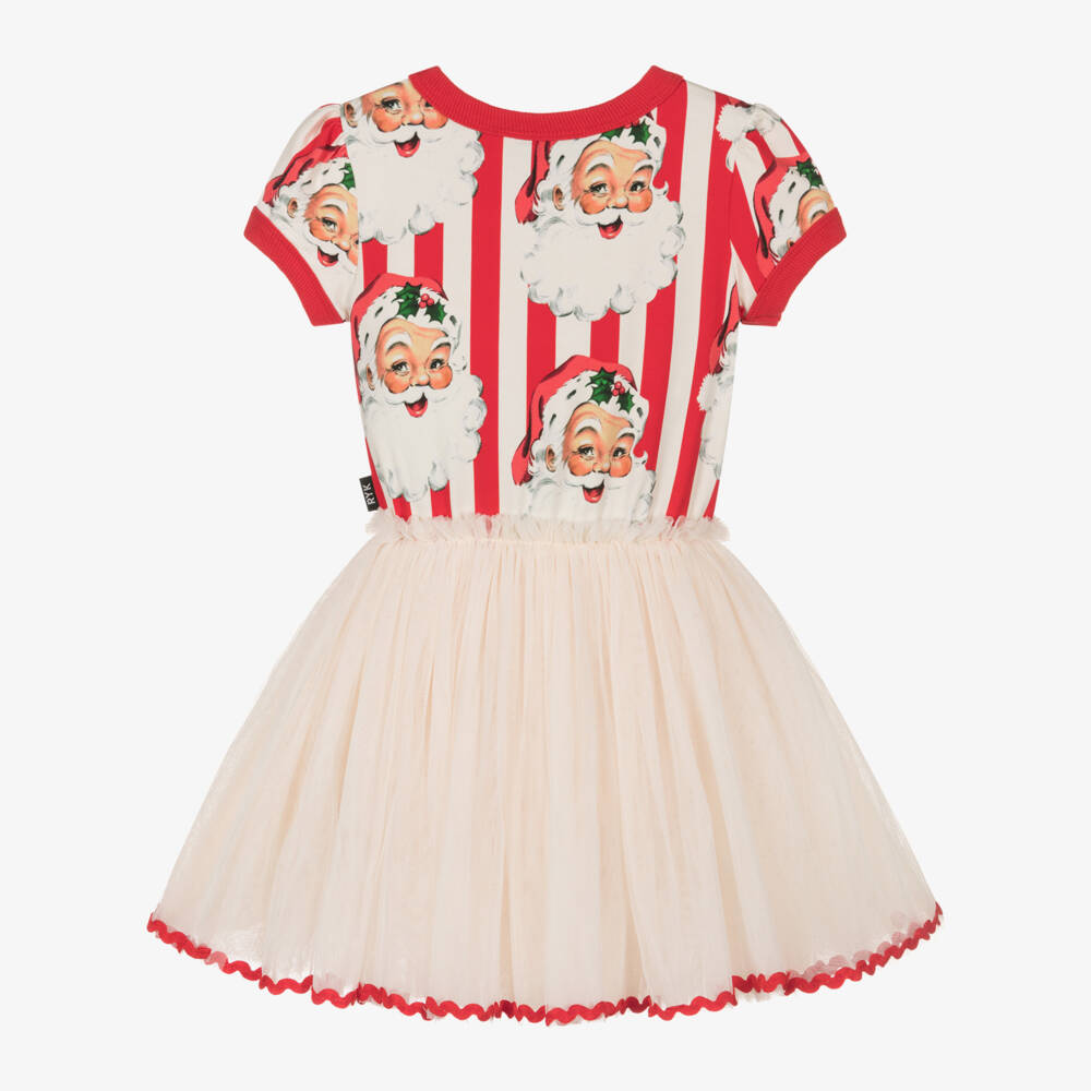 روك يور بيبي-فستان تول بطبعة إحتفالية لون أحمر | Childrensalon Outlet