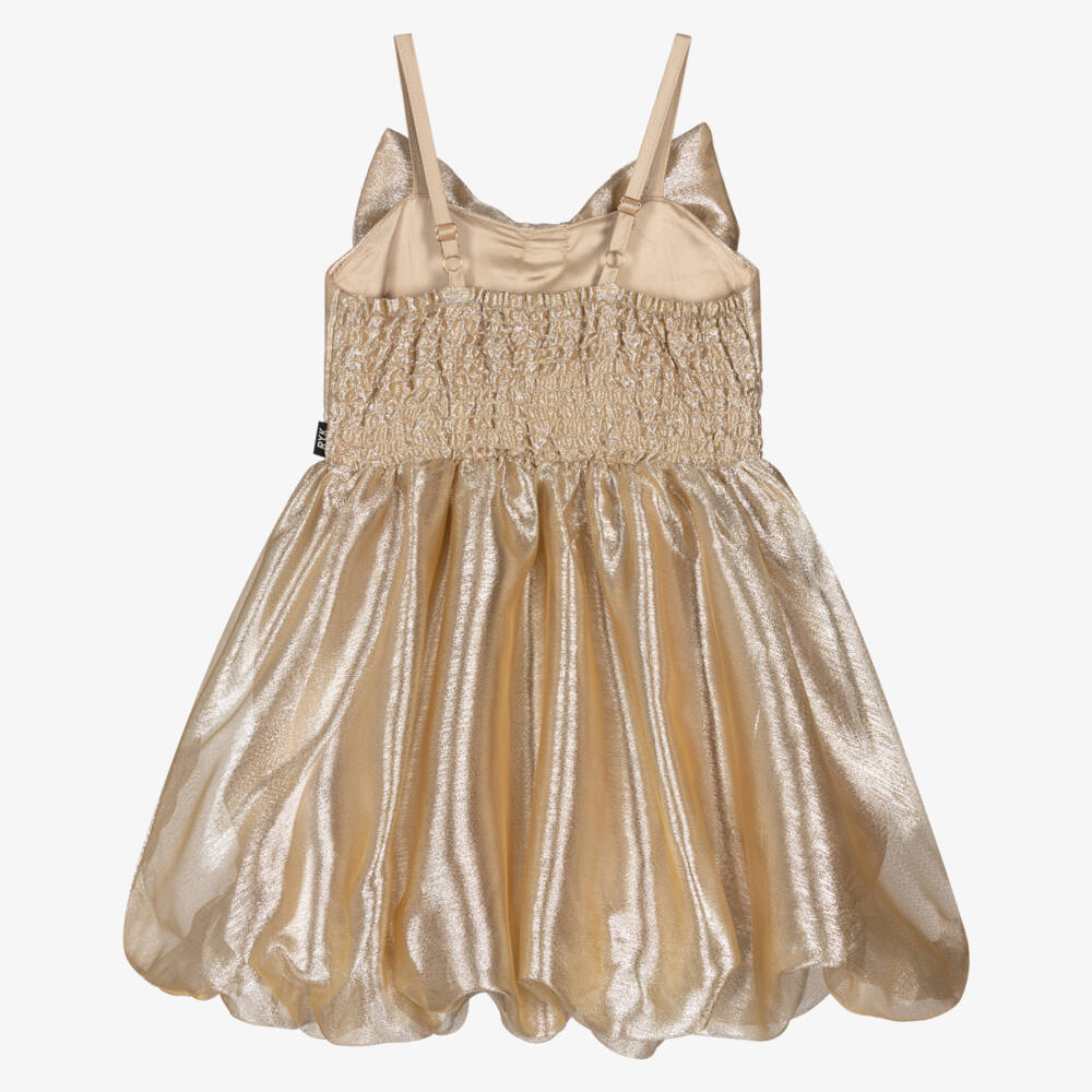 Rock Your Baby-Girls Shimmering Gold Organza Dress | Childrensalon Outlet