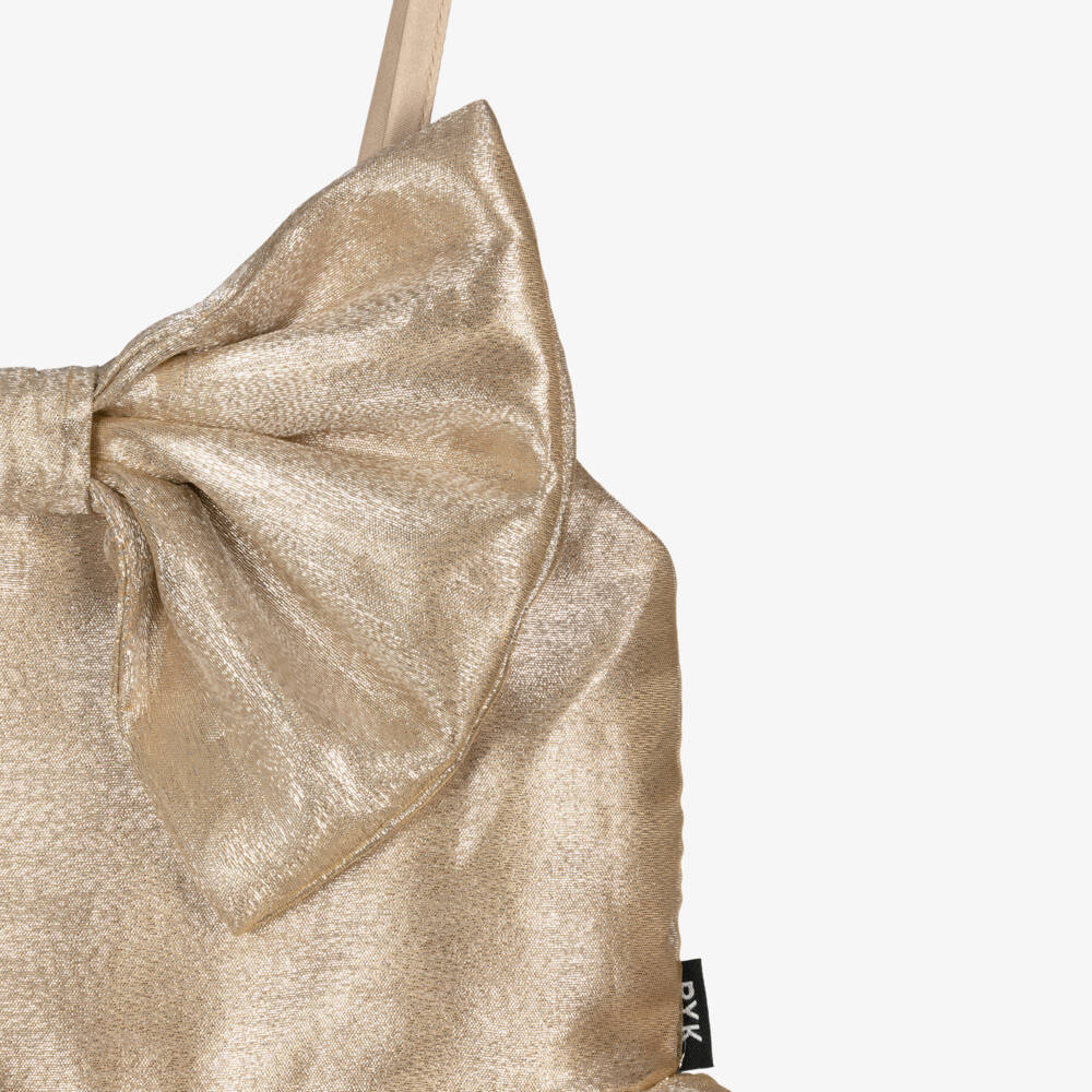 Rock Your Baby-Girls Shimmering Gold Organza Dress | Childrensalon Outlet