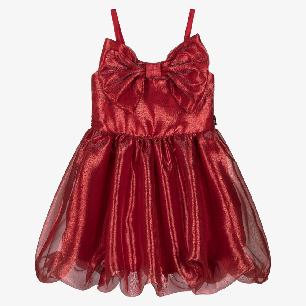 Rock Your Baby-Girls Shimmering Red Organza Dress | Childrensalon Outlet